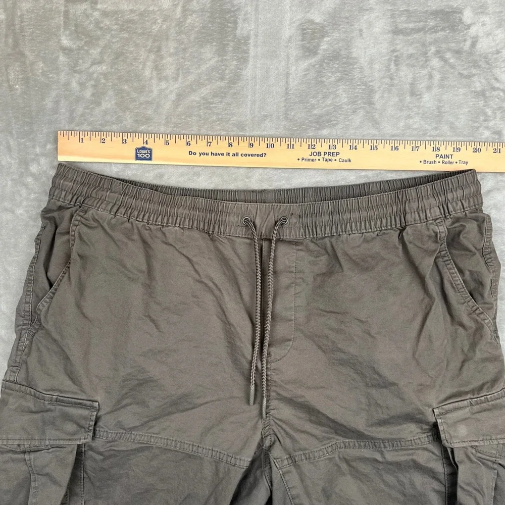 HM Mens Regular Fit Cargo Shorts Charcoal Grey Elastic Waist XXL Stretch - Picture 5 of 9